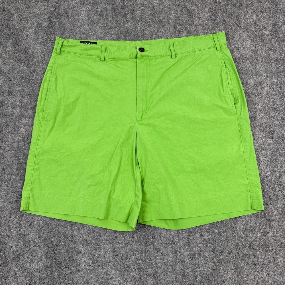 Orvis Men's Classic Fit Chino Golf Shorts Green Sz 40 Stretch Flat Front Casual